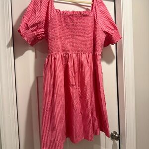 Draper James Pink Striped Casual Kids Dress